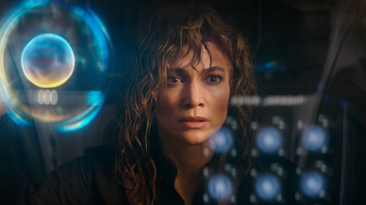 Jennifer Lopez in science fiction action thriller Atlas. Picture Netflix