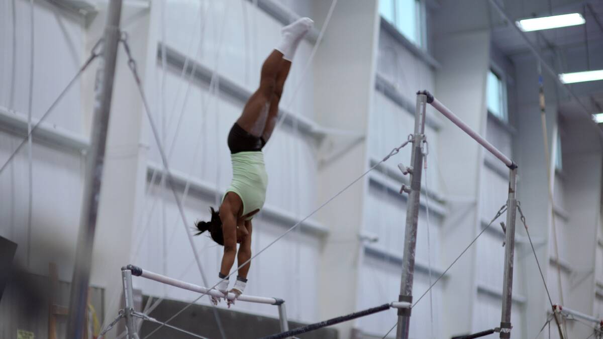 Gymnast Simone Biles in action in Simone Giles Rising. Picture Netflix
