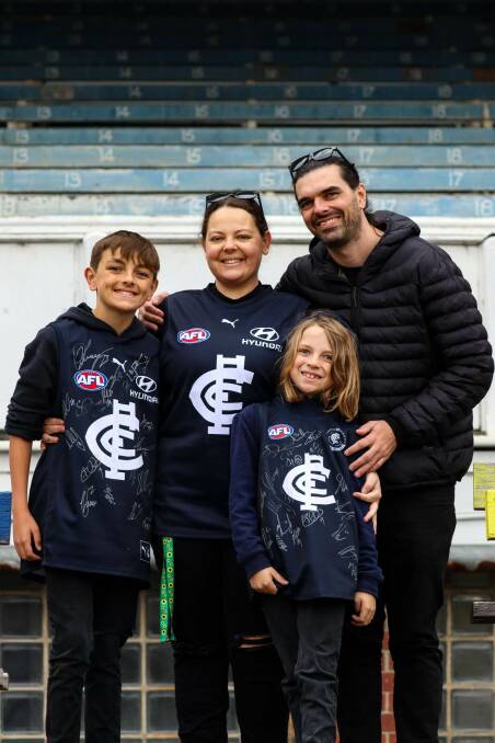 Brianna, Aaron, Nash and Cruz Livermore enjoyed a dream day out with the Carlton Football Club on July 4. Picture supplied