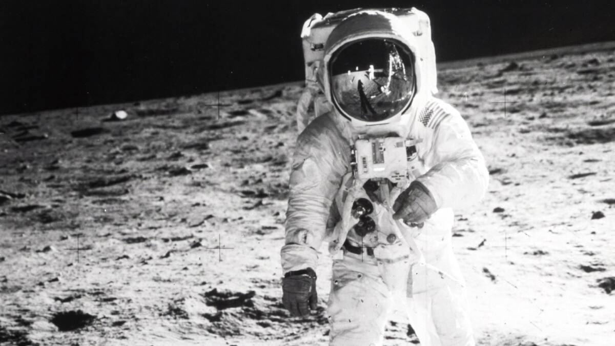 A picture of Buzz Aldrin on the moon taken with a hardy Hasselblad during the Apollo 11 mission. Picture Getty Images