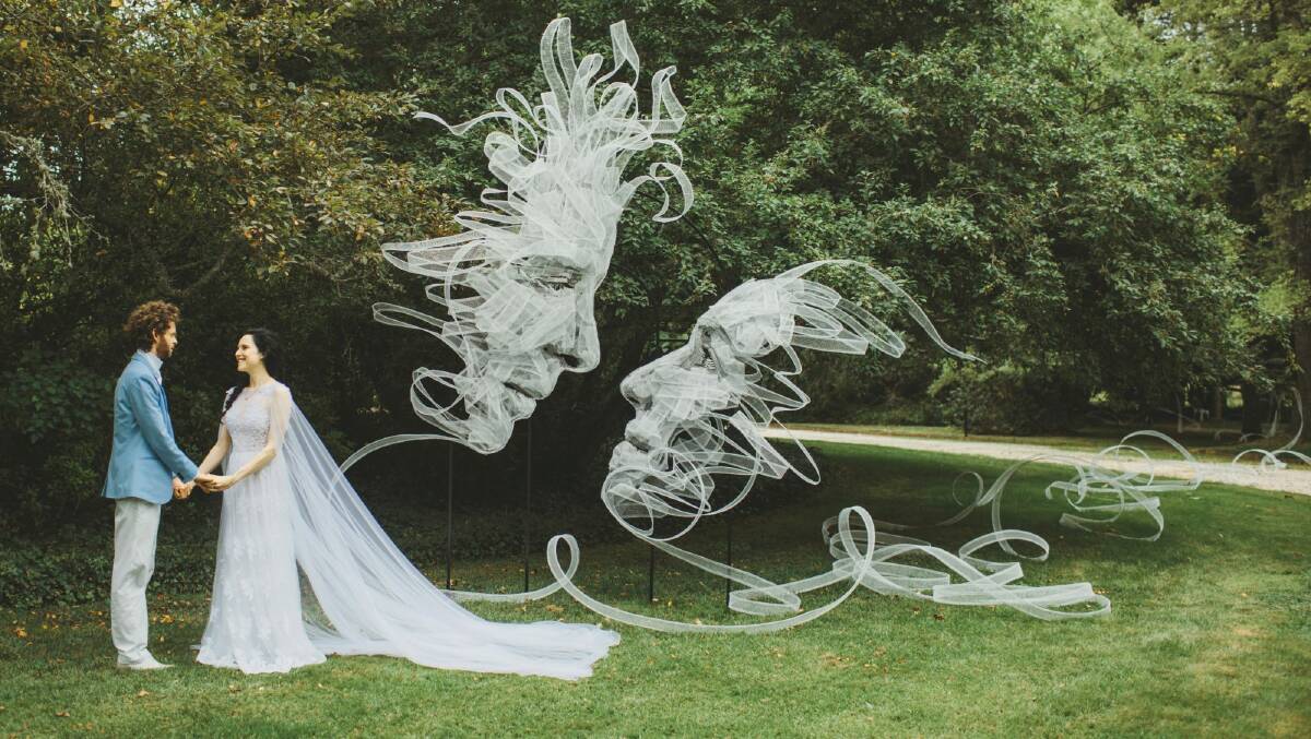 Shine's stunning artwork at his 2018 wedding to Danielle. Picture supplied