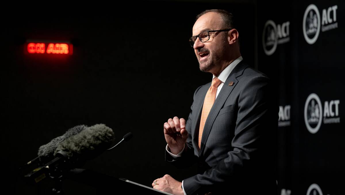 ACT Chief Minister Andrew Barr. Picture by Elesa Kurtz