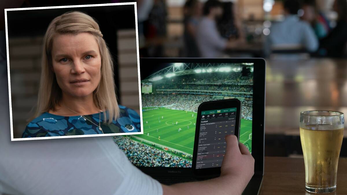 Lead researcher Dr Aino Suomi, inset, of the ANU, says more regulation is needed on online gambling. Pictures supplied by ANU