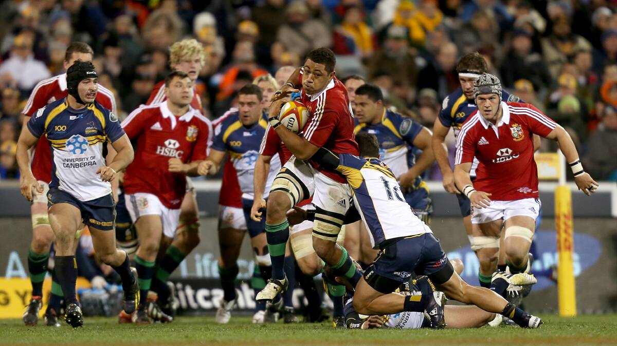 The Brumbies had an historic 14-12 win against the British and Irish Lions at Canberra Stadium in June 2013. Picture Getty Images
