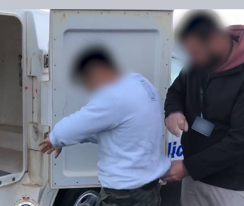 Four men were arrested after NSW Police executed a search warrant on a Yass home on Tuesday. Picture: NSW Police Media