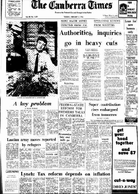 The Canberra Times front page for February 3, 1976.