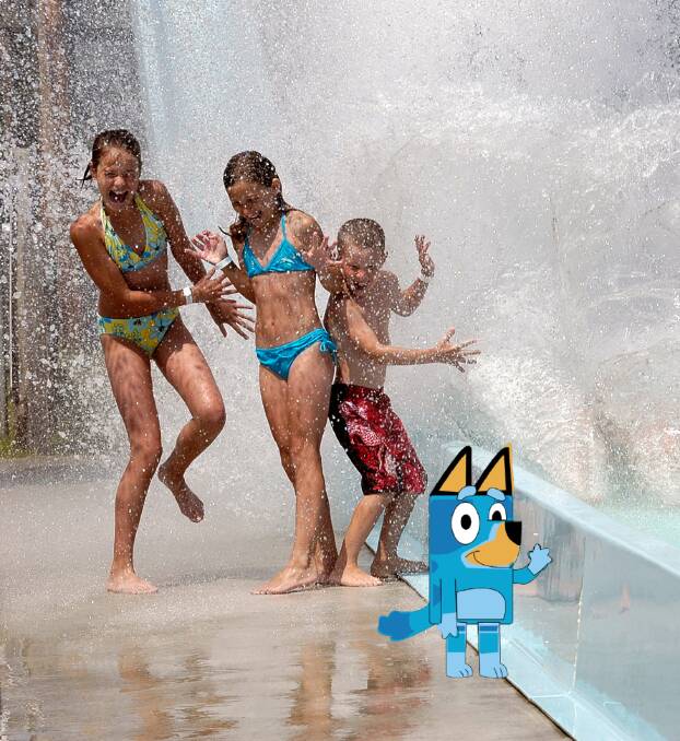 Water parks and Bluey, staples of modern parenting. Pictures: Shutterstock