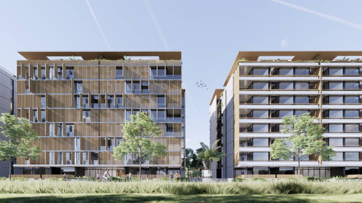 Art Group have lodged the development application for 212 apartments in the middle of its Dickson precinct. Picture: Art Group/Stewart Architecture. 