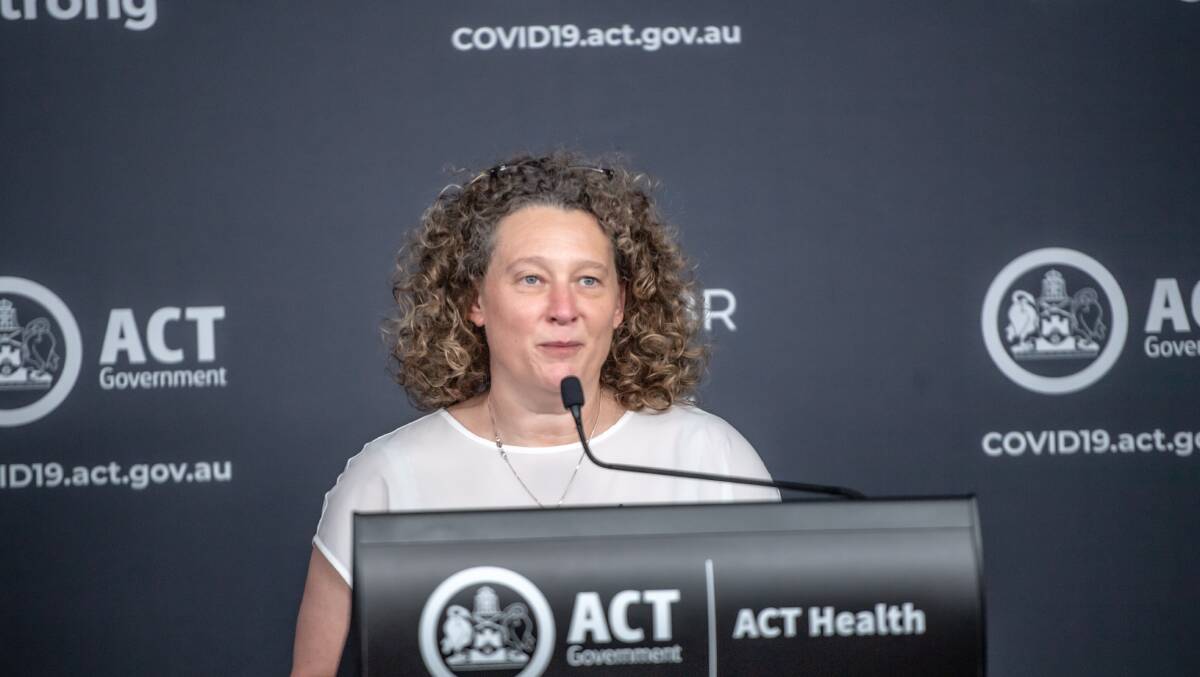 ACT chief health officer Dr Kerryn Coleman's daily shout outs have become a regular fixture at COVID press conferences. Picture: Karleen Minney