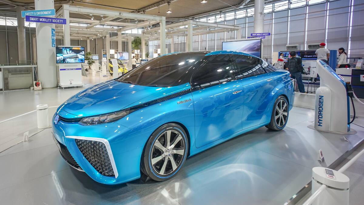 A hydrogen-powered Toyota on display in Tokyo. Picture: Shutterstock