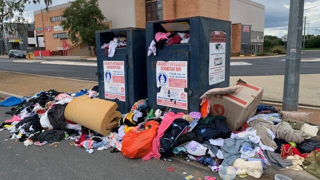 A charity drop-off point in Weston Creek has become a dumping ground. Picture: Supplied