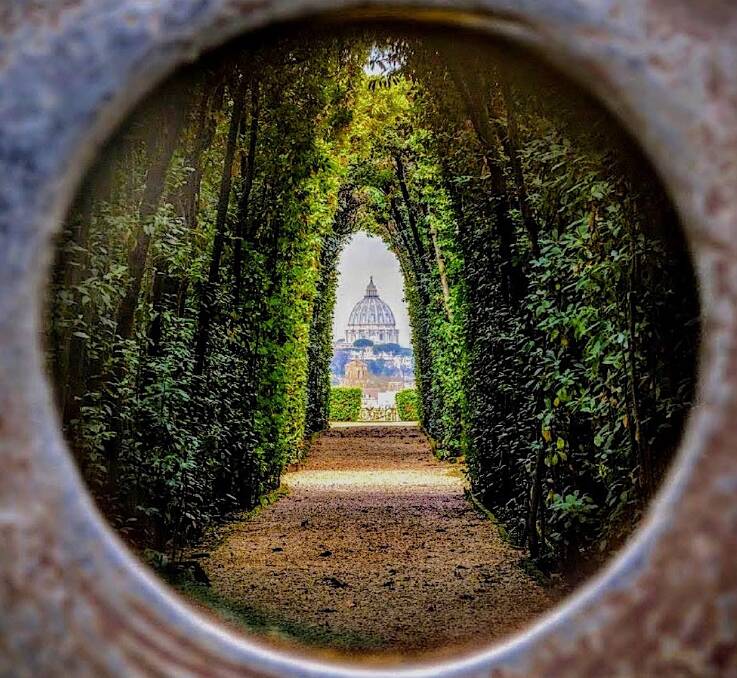 The view through the Aventine Keyhole in Rome. Picture by Tim the Yowie Man