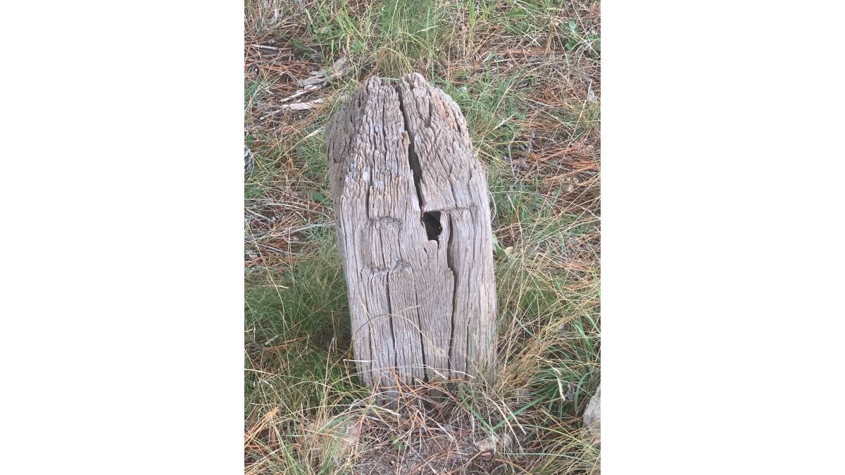 A border marker on the road near Melrose Valley Homestead. Picture: Tim the Yowie Man