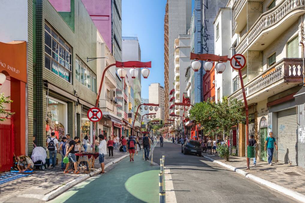 The Japanese neighbourhood of Liberdade in Sao Paulo, Brazil. Picture: Alamy