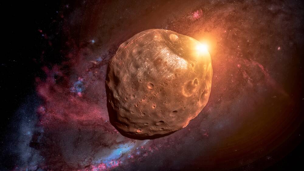 Phobos is the larger of the two moons that orbit Mars. Picture Shutterstock