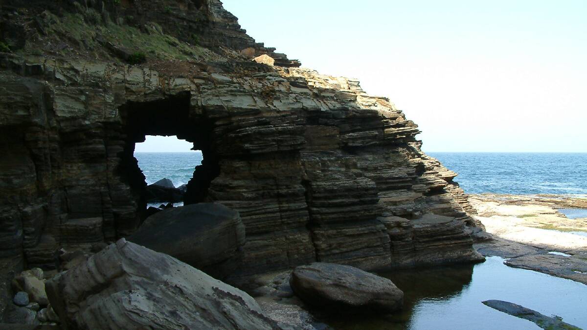 Seascape with a keyhole on the NSW Central Coast. Picture by Tim the Yowie Man