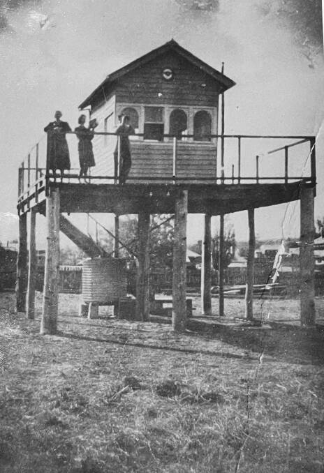 The watchtower which once stood in Duncan Street was officially opened on April 21, 1944. Picture courtesy of Braidwood & District Historical Society