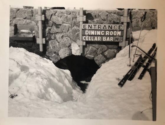 Snow at Charlotte Pass in 1964 was so high that you could ski off the roof of the chalet. Picture by Jan Reksten
