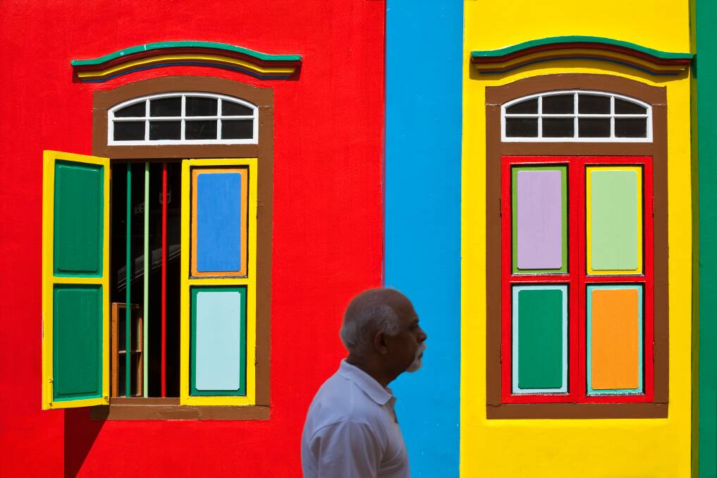 The buildings in Little India, Singapore, are a riot of colour. Picture: Alamy