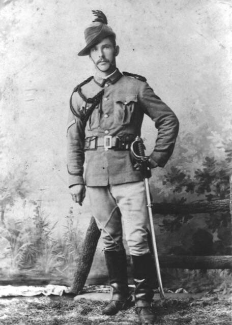 Farrier Sergeant George Gribble, of the Ginninderra detachment of the NSW Mounted Rifles, c.1898. Picture: Hall School Museum & Heritage Centre