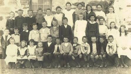 Ernie Gribble (middle row 4th from left) aged 12 at Ginninderra School in 1908. Picture: Hall School Museum & Heritage Centre