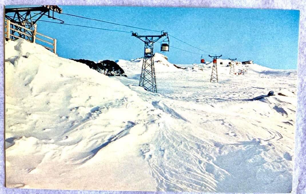 A 1964 postcard featuring the chairlift, erroneously promoted at the time as the world's longest. Picture supplied