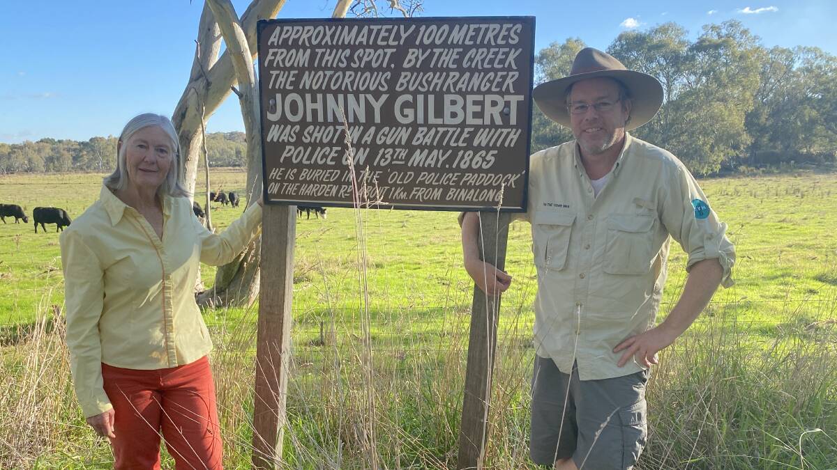 Robyn Sykes and Tim near where John Gilbert was shot by police in 1865. Picture by Emily Elizabeth