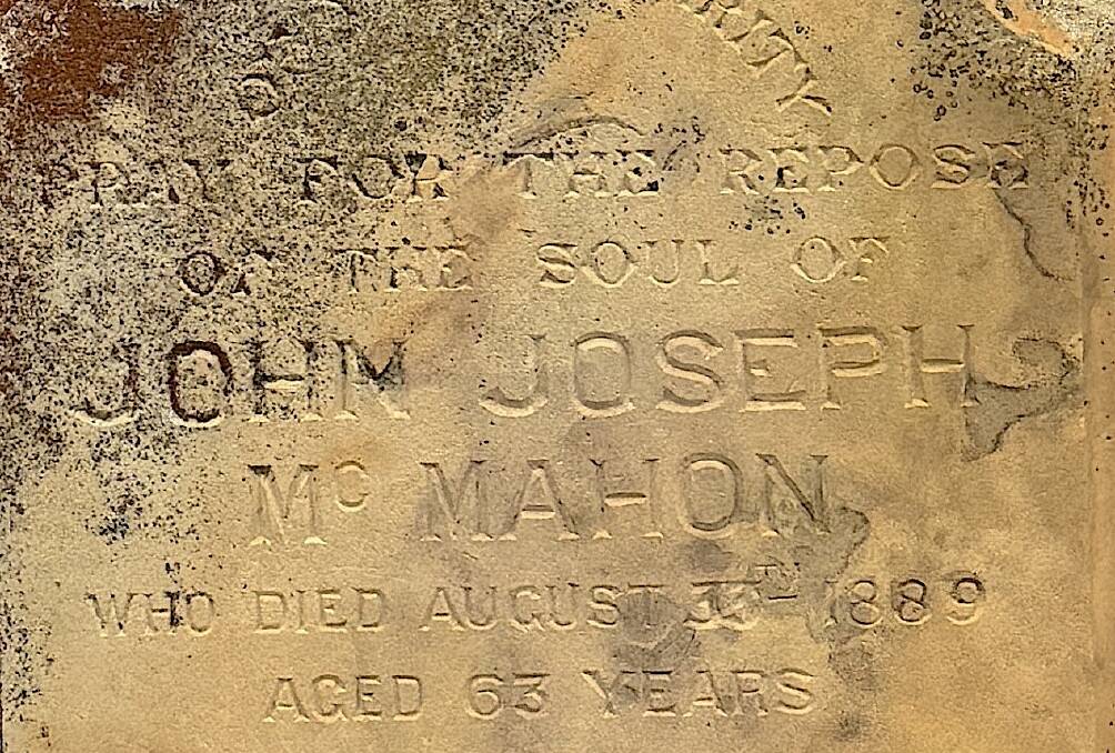 Despite dying on August 30, the inscription on Jack McMahon's grave reads August 33. Picture by Tim the Yowie Man
