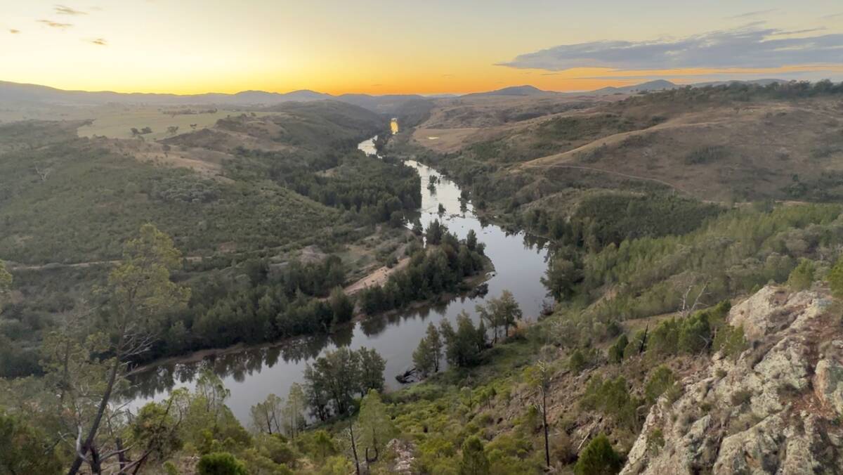 The Murrumbidgee River viewed from Shepherd's Lookout this week. Ginninderry's new walking tracks weave through the rolling hills on the eastern (right) side of the river. Picture supplied