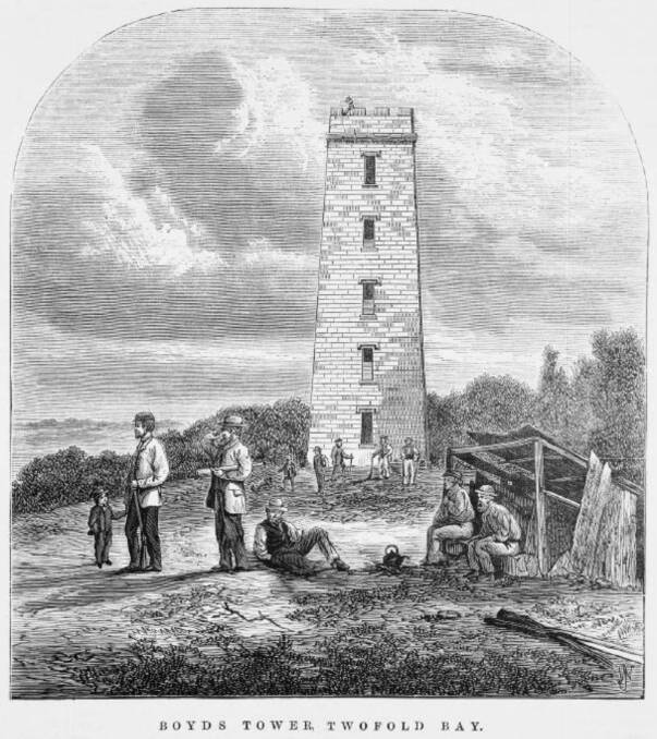 A wood engraving of Boyd's Tower, by Charles Walter (November 7, 1870). Picture courtesy of the State Library of Victoria