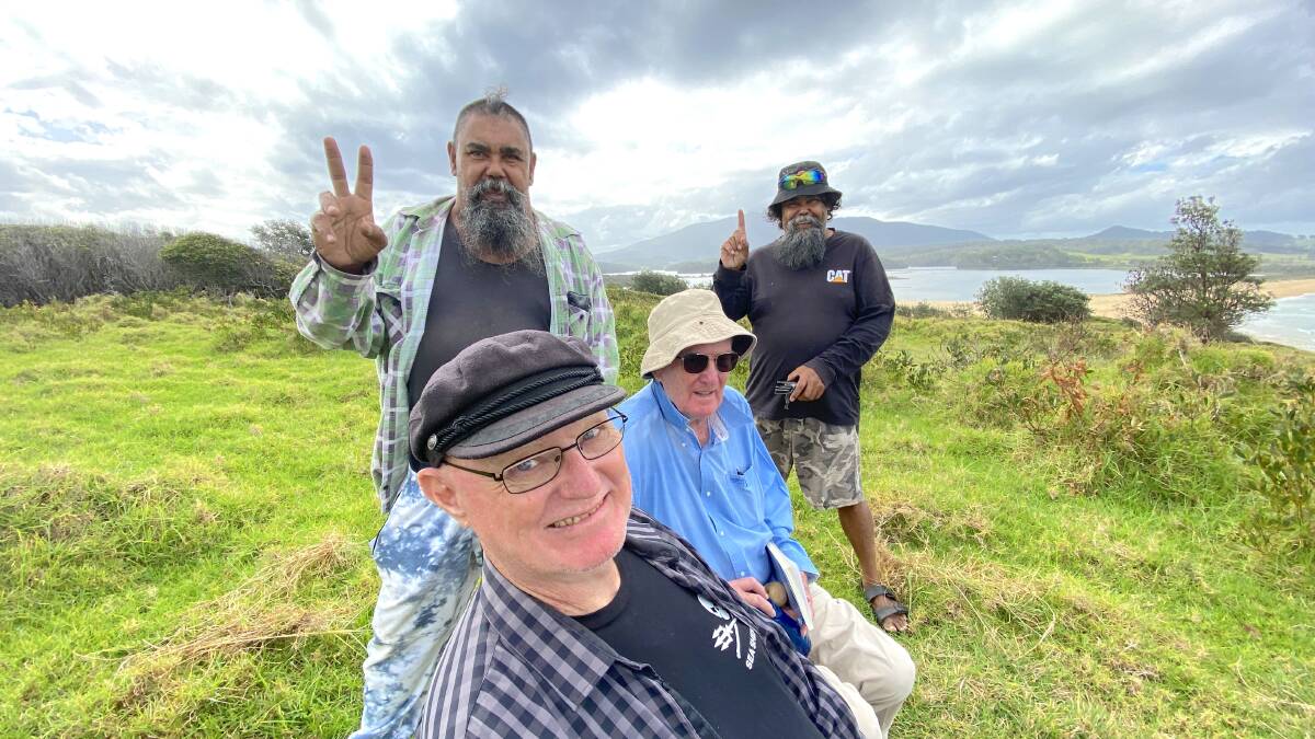 Ian McFarlane (seated with sunglasses) is joined by fellow Murunna Point regulars Paul and Gary Campbell, and Sean Burke (front). Picture by Tim the Yowie Man