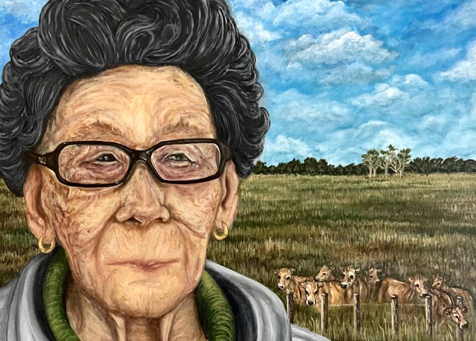 Teenager Emily Smith's portrait of centenarian Dixie Cram. Picture supplied
