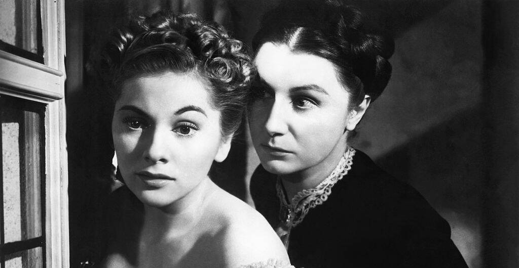 Judith Anderson (right) as Mrs Danvers, with Joan Fontaine, in Alfred Hitchcocks Rebecca. Pictures: Getty Images