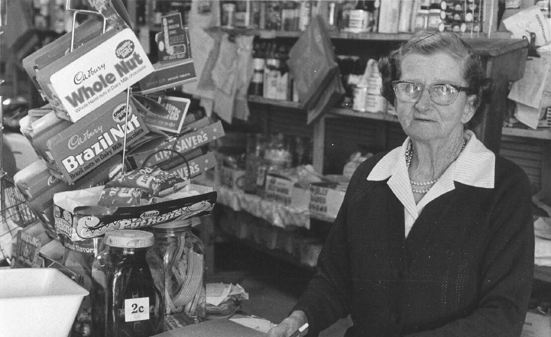 Miss Jean Southwell in the Hall Premier Store in 1979. Picture: Hall School Museum & Heritage Centre
