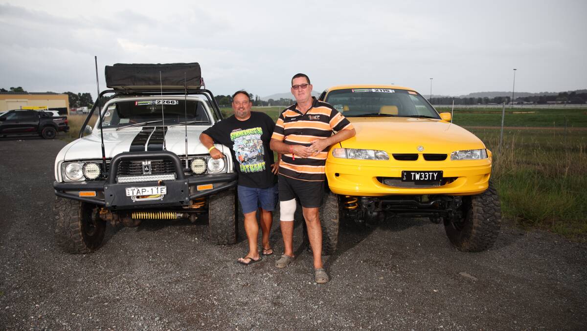 Shane Tapscott and Murray Sutherland with their most unusual 4WD creations. Picture by Gary Ramage