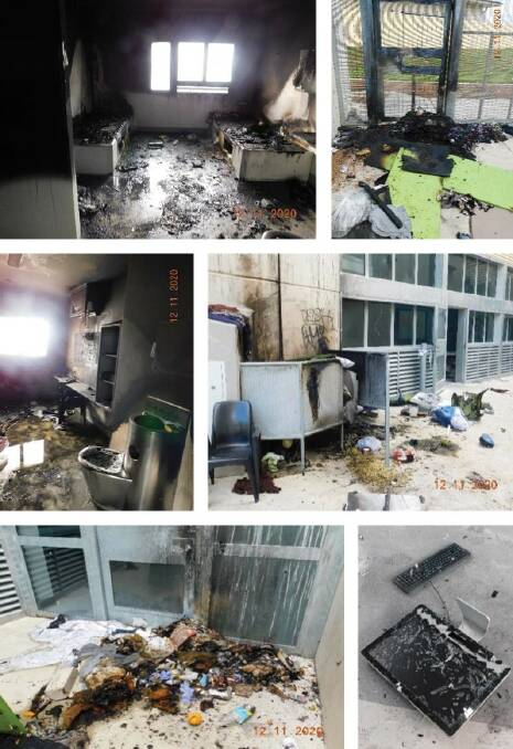 Some of the damage caused by fire and vandalism during the November 2020 riot. Pictures from OICS report