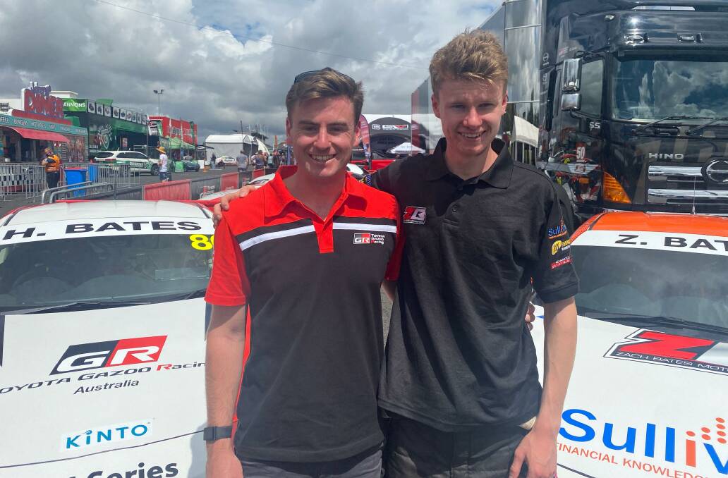 Harry Bates, left, and his cousin Zach will be racing each other at Mt Panorama this weekend. Picture: Coral Taylor