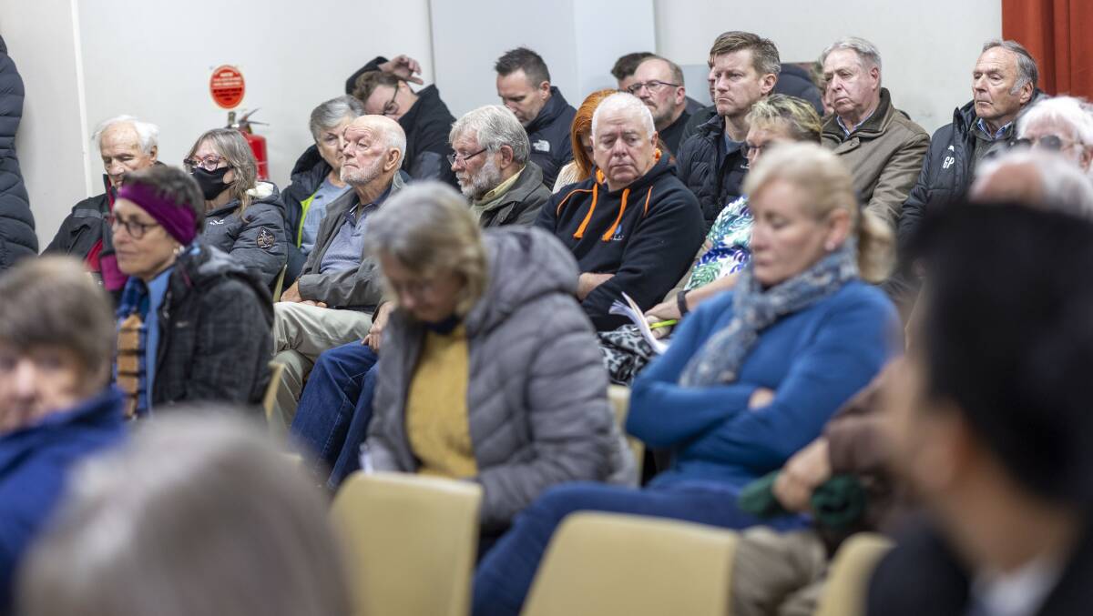 Disgruntled community members at the public meeting in Murrumbateman. Picture by Gary Ramage