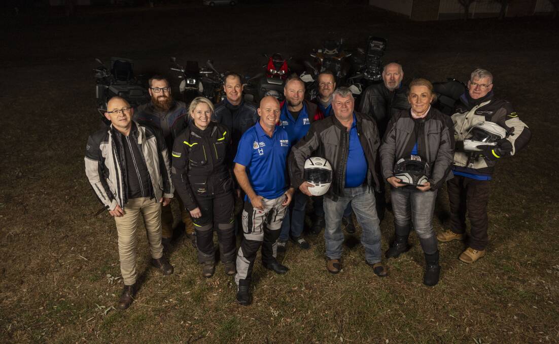Some of the long riders from the ACT region are Steve Pitson, Sebastian Due Madsen, Andrea Lanagan, Jesse Fry, Mike Alling, Chris Dietzel, Ben Stewart, Jeremy Milner , Dave Park, Liz Kobold and Bryan Doherty. Picture by Gary Ramage