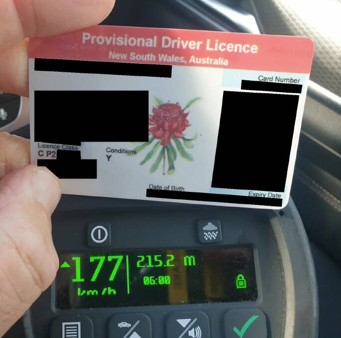 Police allege the P-plater was travelling at 177kmh on the Federal Highway. Picture supplied