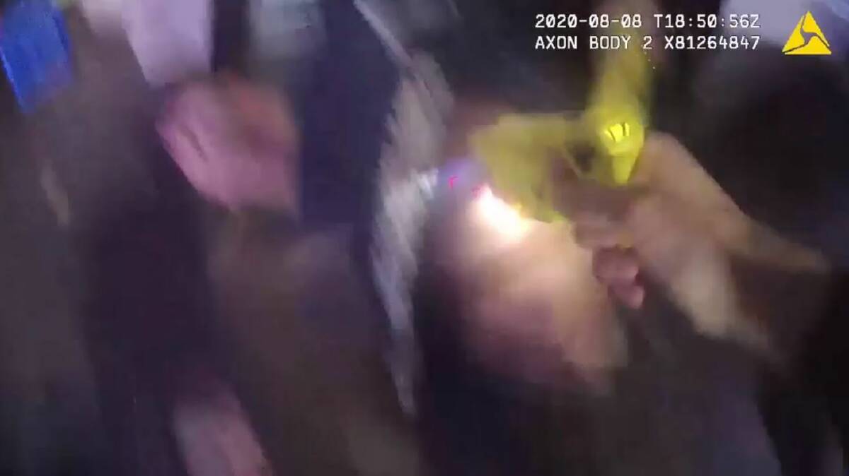 A still image from the bodyworn camera footage in the Mason Craig case. Picture: Supplied