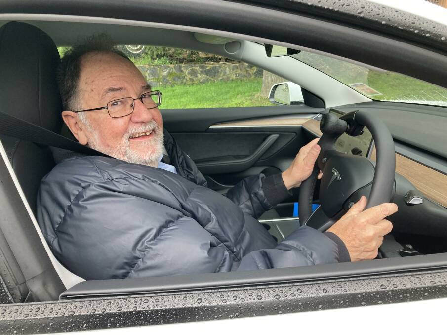 John Smith with his adapted Tesla Model 3: "planning needs to start now on [wheelchair] accessible EV recharging infrastructure". Picture supplied