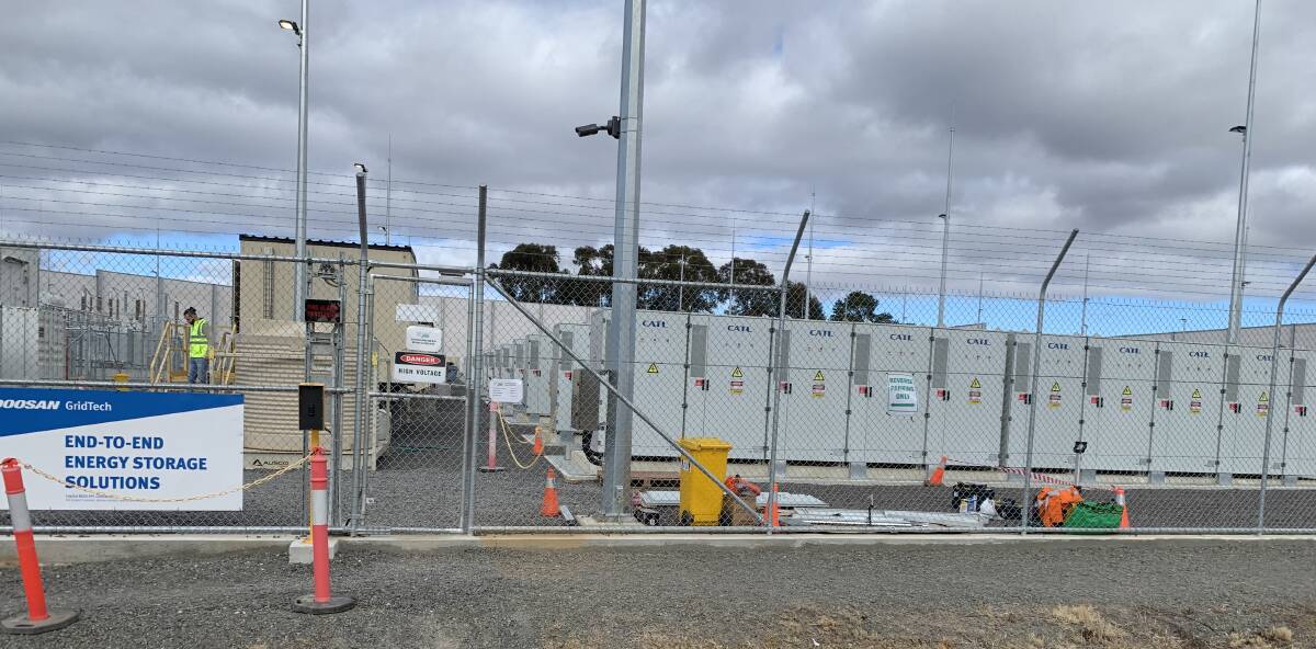 The Capital Big Battery next to the Queanbeyan substation. Picture by Peter Brewer