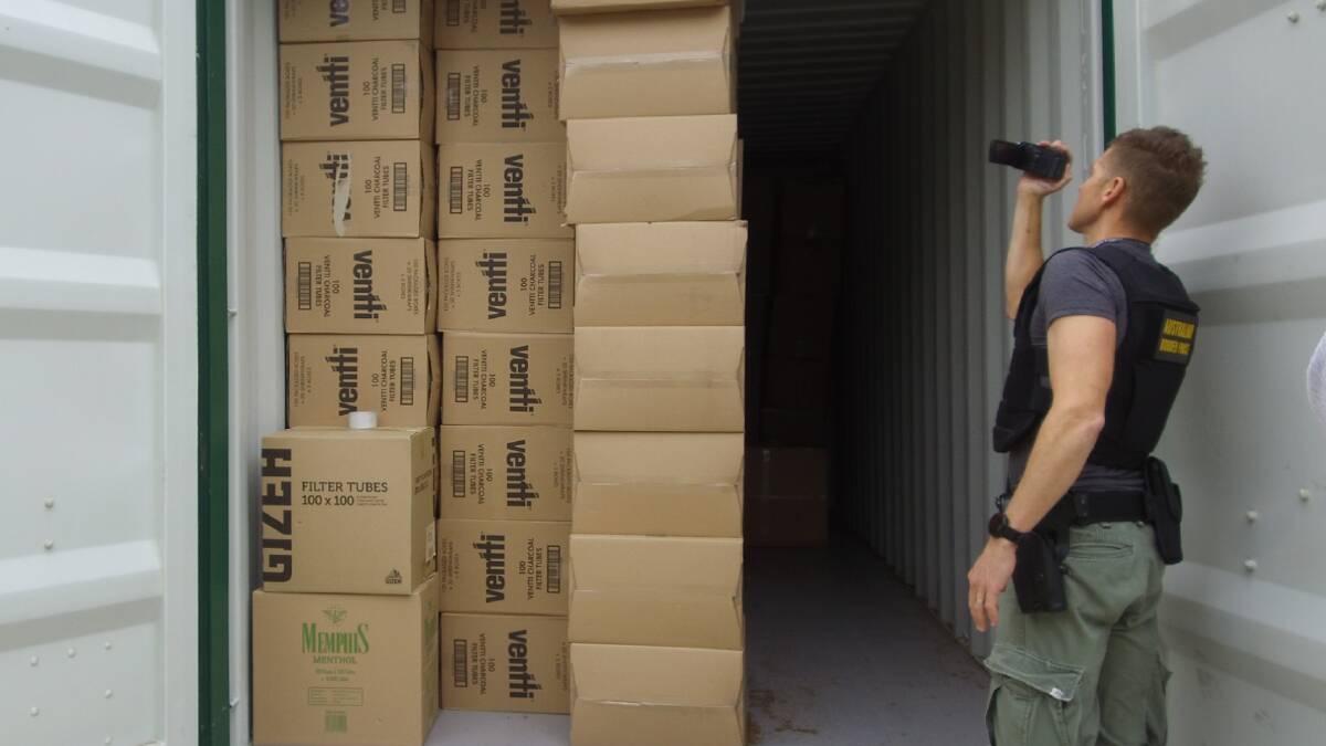 A Border Force officer during a container search. Picture supplied