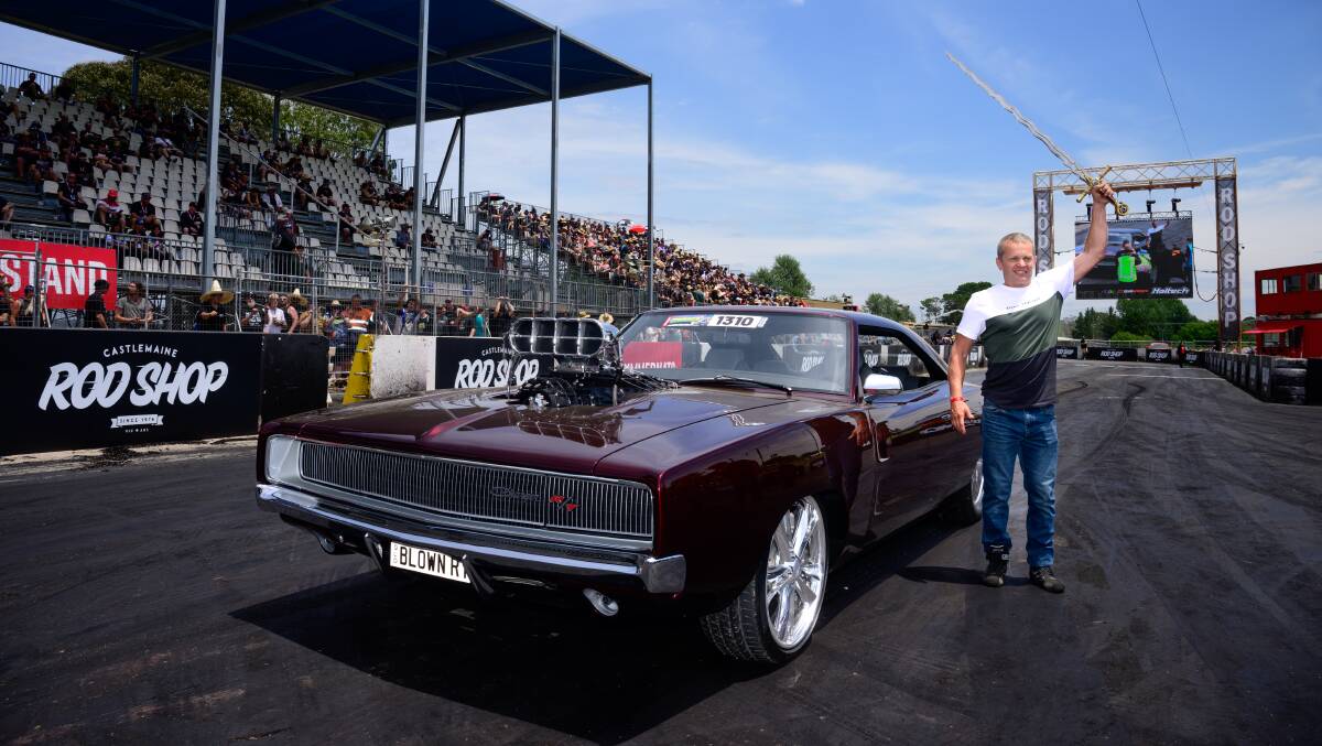 Joe Bauer, from the Gold Coast, snatched the grand champion sword in the driving events in his Dodge Charger. Picture by Sitthixay Ditthavong