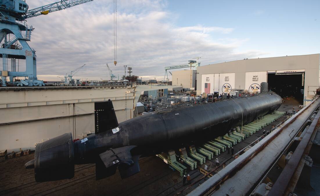 The SSN Massachusetts rolling out of the shipyard. Picture supplied
