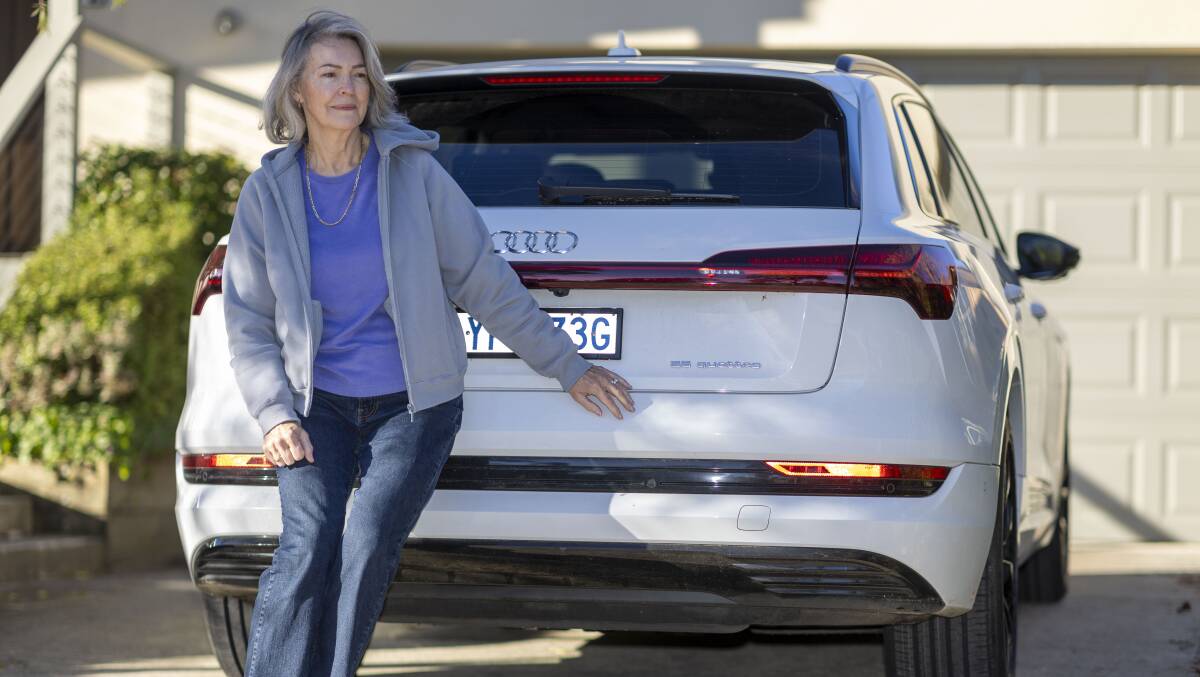 Margaret Jamieson, who has been hit with a 170 per cent rego cost increase on her Audi EV. Picture by Gary Ramage