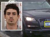 The wanted man, Nicholas Peter, and the black Audi SUV he was seen driving. Picture ACT police 