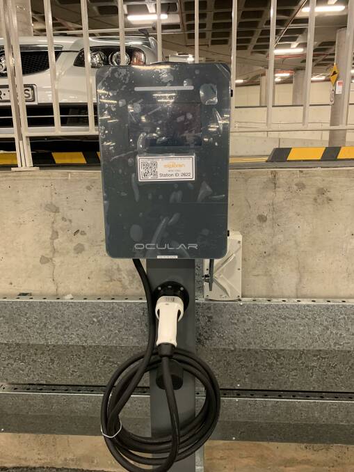 One of the new single-point chargers soon to be unwrapped in the carpark at Parliament House. Picture by Peter Brewer