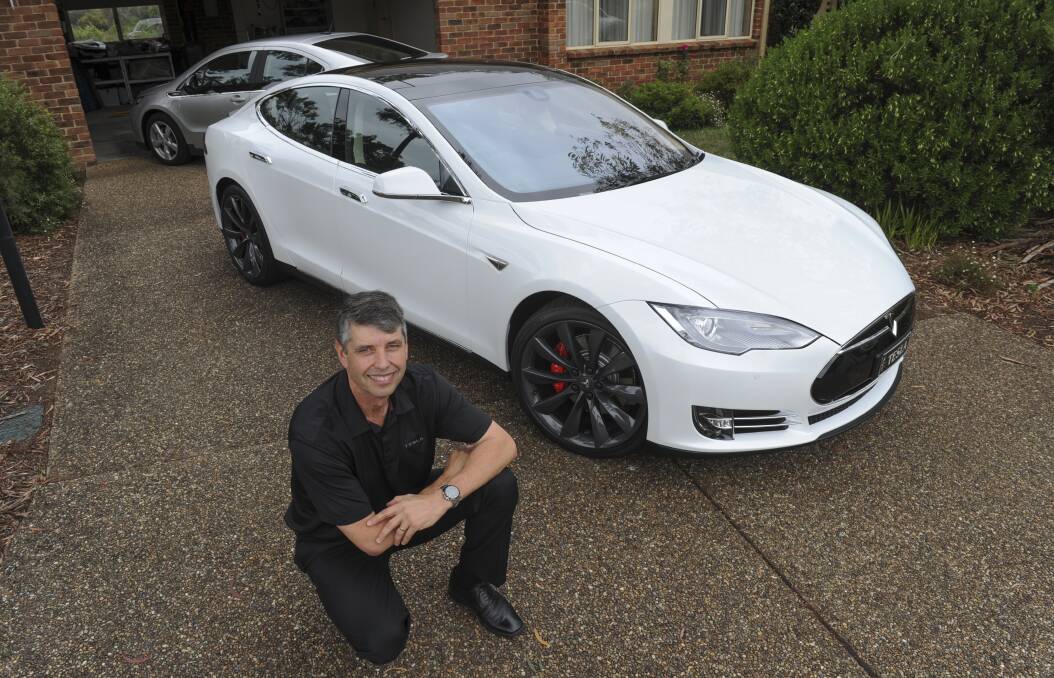Flashback to 2014, when Michael Thompson's Model S was the first Tesla registered in the ACT. Picture by Graham Tidy